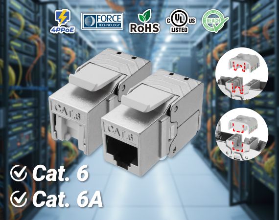 C6A STP beznarzędziowy gniazdo RJ45 łatwa instalacja dla telekomunikacji i centrów danych